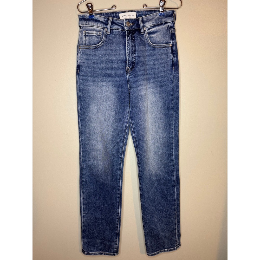 Risen Jeans High Rise Straight Leg Denim Medium Wash Size 5/27